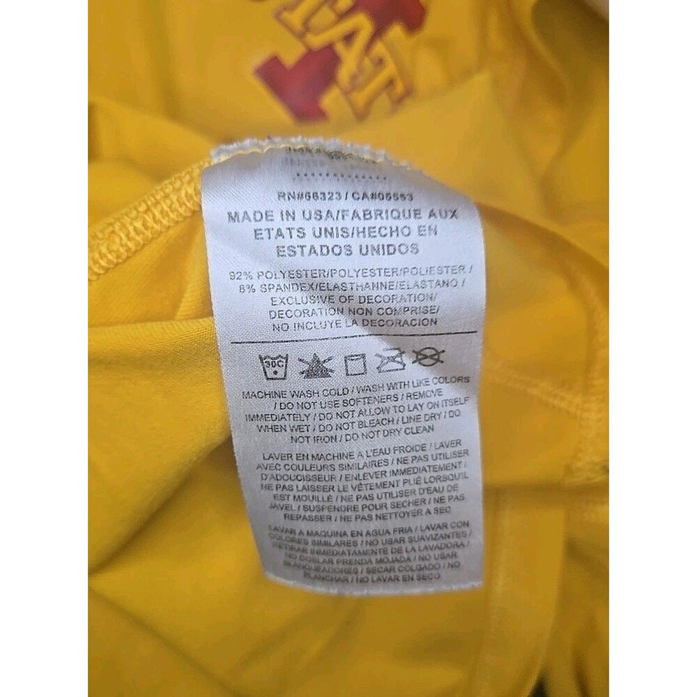 Iowa State Cyclones Nike Long Sleeve Shirt, Made In USA, Sz Large, Yellow/Red - Picture 9 of 9